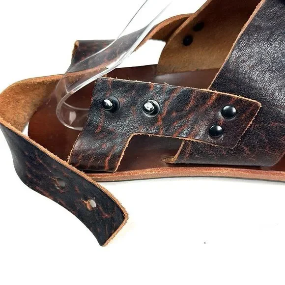 Cydwoq Men’s Leather Slingback Sandals Brown Handmade in New York size 45 US 11 - Picture 9 of 14